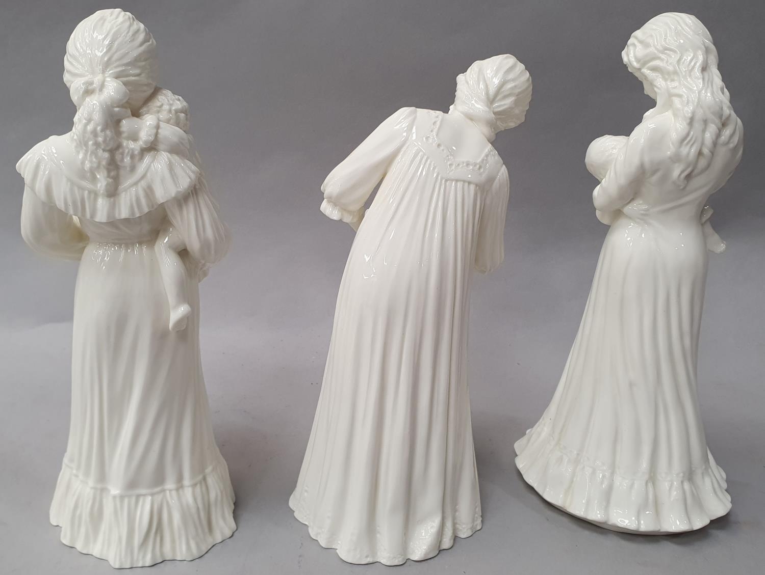 Three Royal Worcester white figurines. - Image 7 of 7