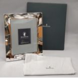 Waterford Ballet Ribbon 8x10" silver plated picture frame with fabric pouch and box.