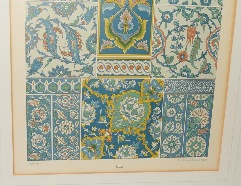 E. Hervegh c1896 pair of original framed prints of tile designs from "La Plante et Ses - Image 5 of 6