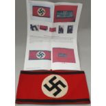 German Nazi SS arm identification band with information paper work