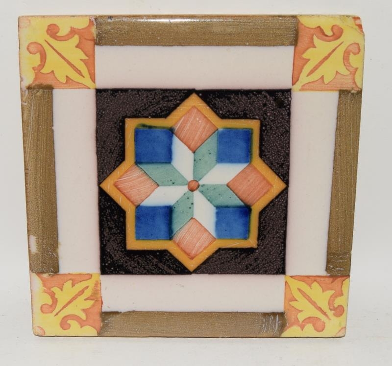 Large early Spanish tile 8" x 8" from the Onda region together with one other from Sevilla 8" x 8" - Image 9 of 24