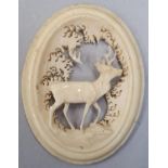 Ivory carved stag brooch