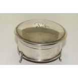 Silver h/m three legged lidded jewellery/trinket box