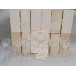 Set of 12 boxed wine glasses "The Chateau Crystal Wine Glasses by Hubert De Givenchy". All boxed