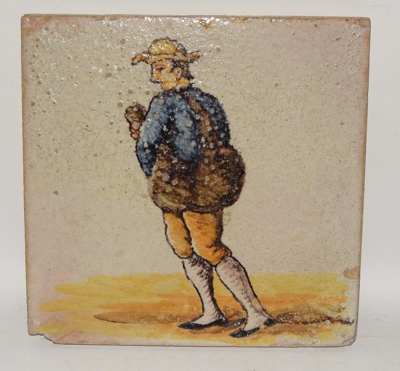 Large early Spanish tile 8" x 8" from the Onda region together with one other from Sevilla 8" x 8" - Image 14 of 24