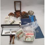 A 3 fold Icon, a Bulkam Sobrane Tobaco tin, various sets of Players cigarette cards and two seals.