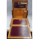 Edwardian stationary/writing box with glass Inkwell, letting sorting trays, drawers and inlaid