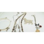 Interesting qty of silver and other jewellery to include a bracelet ,necklace , locket amber set
