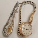 Pair of ladies watches to include 1 9ct gold.