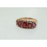 Antique garnet 9ct rose gold ring circa 1902, Size Q