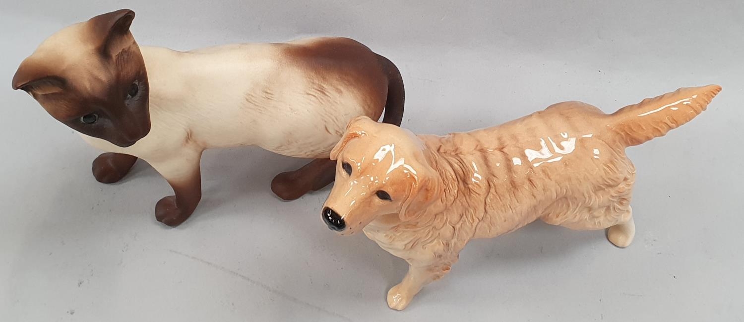 Two Beswick animals: Golden Retriever and Persian Cat. - Image 2 of 7