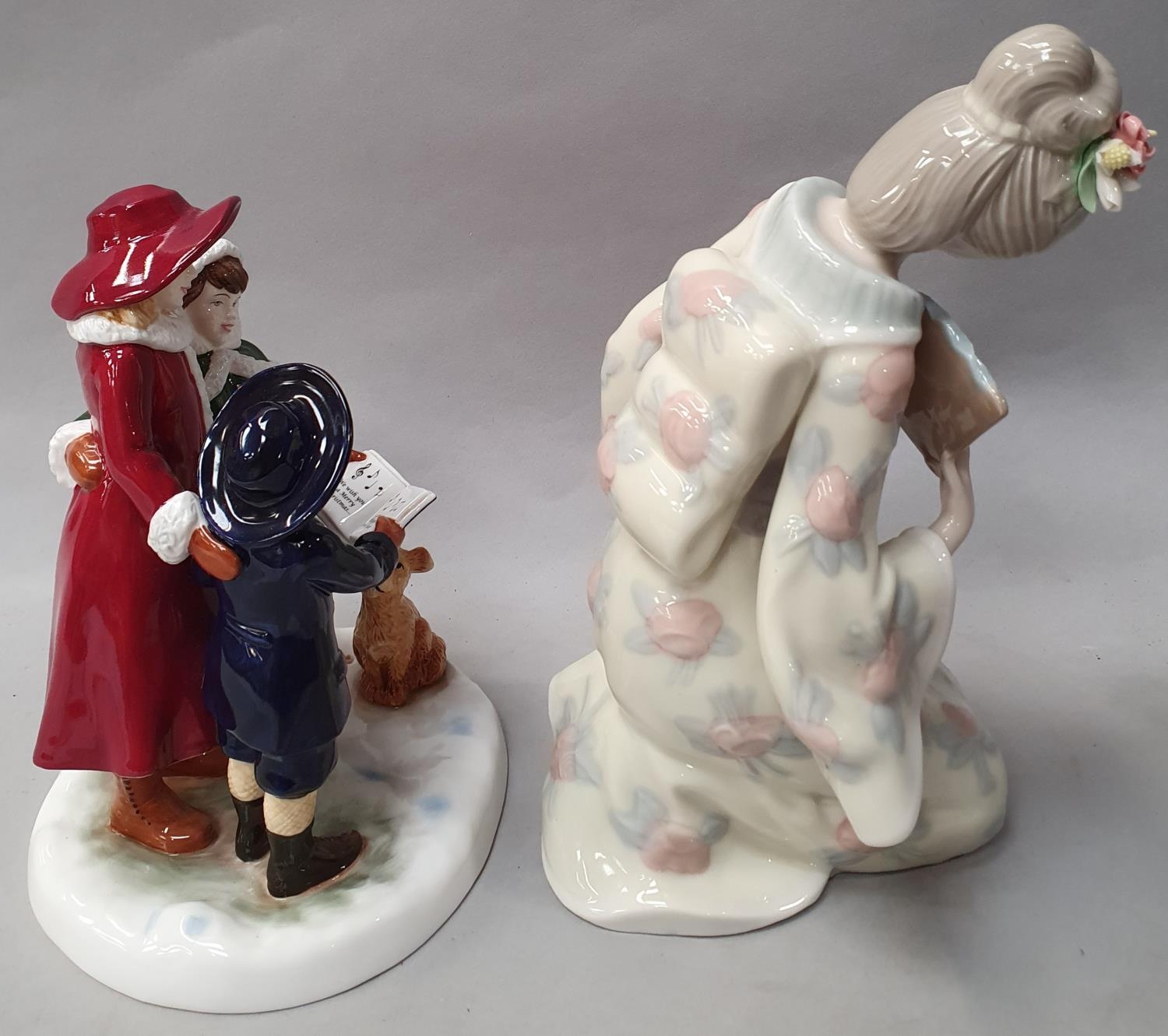 "Glad Tidings" Limited edition figurine 259/300 with certificate together with Geisha girl figurine. - Image 4 of 5
