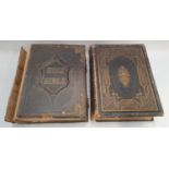 Two Victorian family bibles with illustrations.