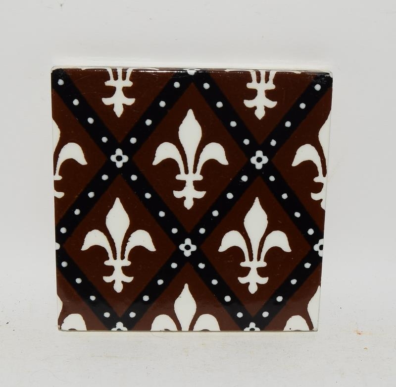 Minton China Works large framed tile / trivet 9.7" x 9.7" c1868-1900, together with large Minton - Image 6 of 8