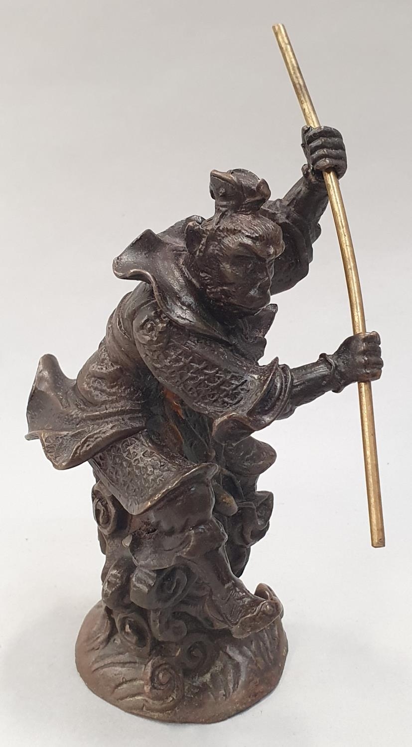 Chinese Bronze Monkey king figure 14cm tall - Image 4 of 6