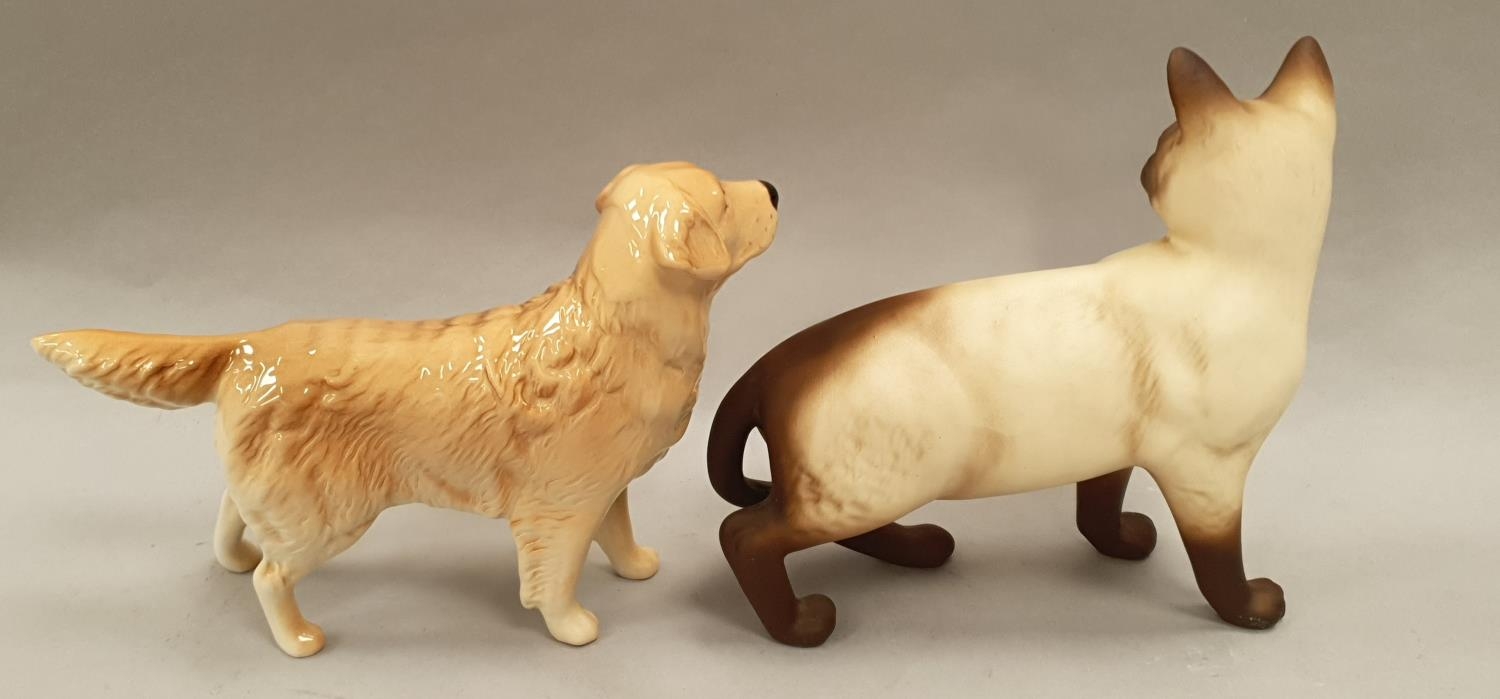 Two Beswick animals: Golden Retriever and Persian Cat. - Image 3 of 7