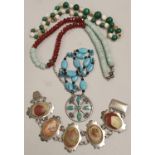 Collection of semi precious stone jewellery.