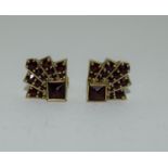 A pair of natural Bohemian garden Art Deco style earrings.