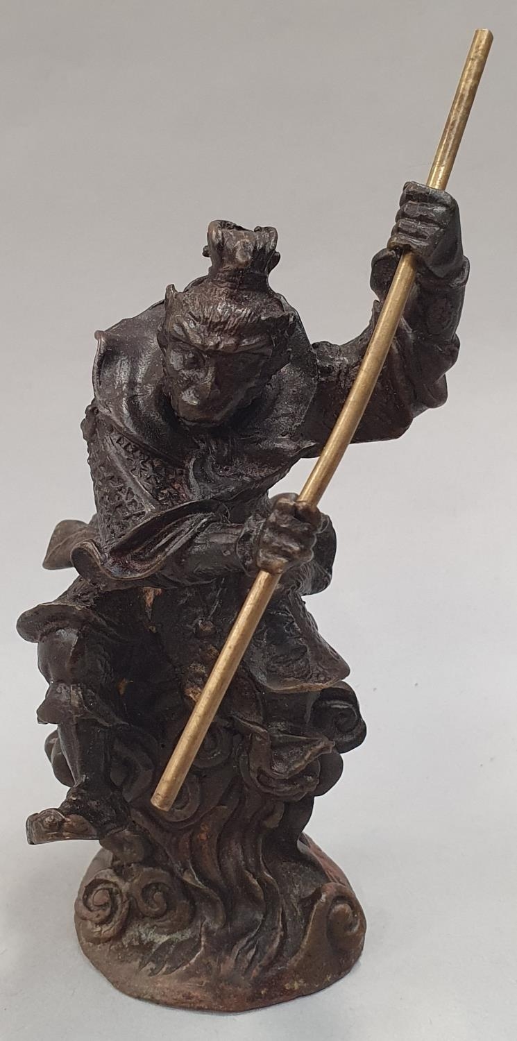 Chinese Bronze Monkey king figure 14cm tall