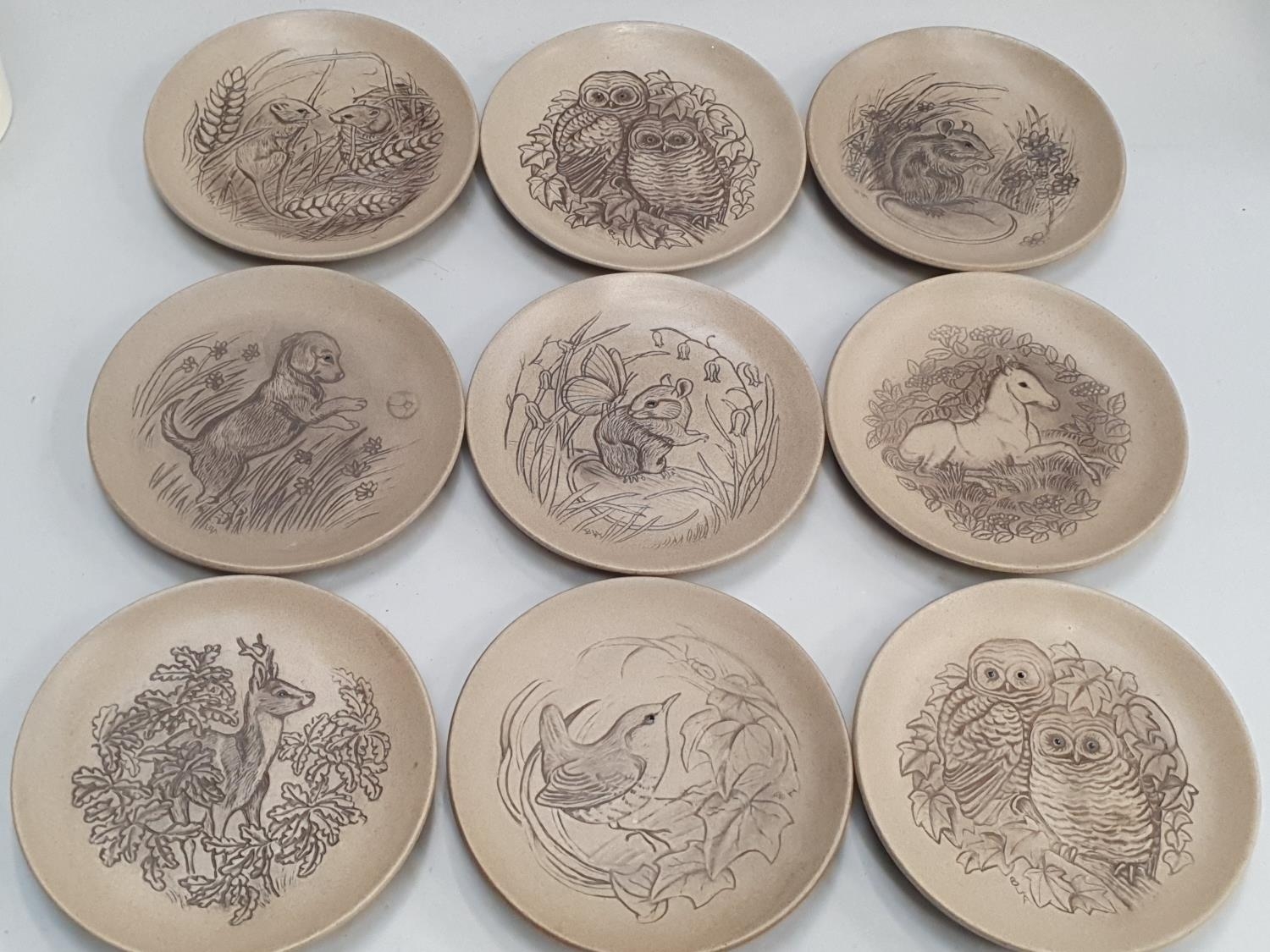 Poole Pottery set of 12 5" Barbara Linley Adams stoneware animal plates together with eight - Image 2 of 5