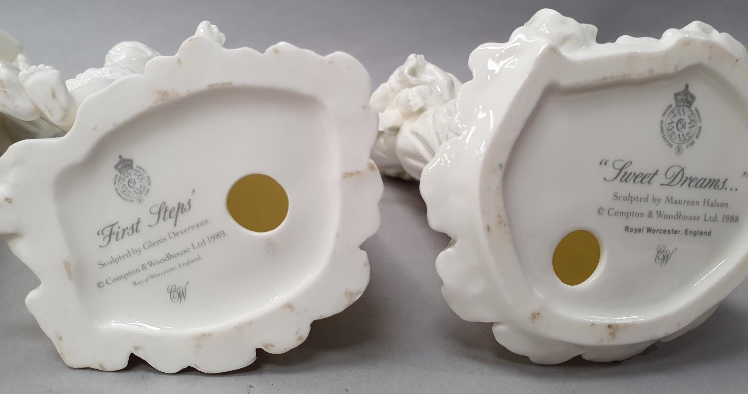 Three Royal Worcester white figurines. - Image 6 of 7