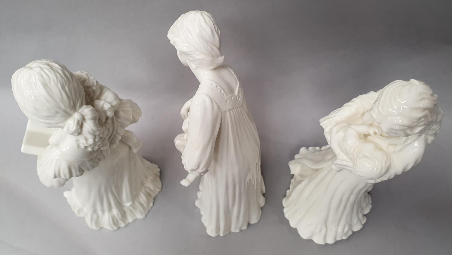 Three Royal Worcester white figurines. - Image 3 of 7