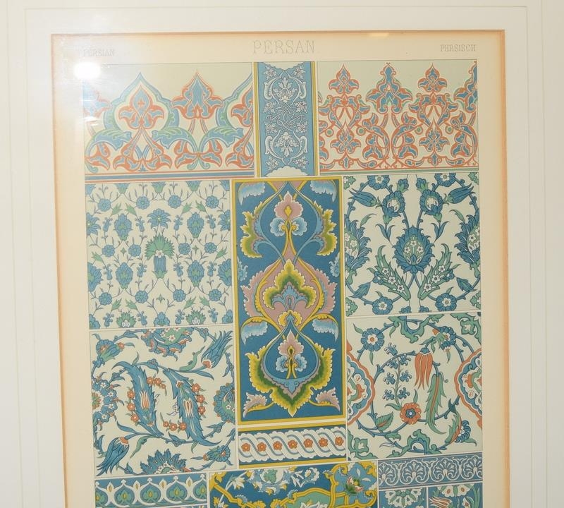 E. Hervegh c1896 pair of original framed prints of tile designs from "La Plante et Ses - Image 4 of 6