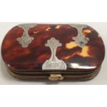 Tortoiseshell silver rimmed purse.