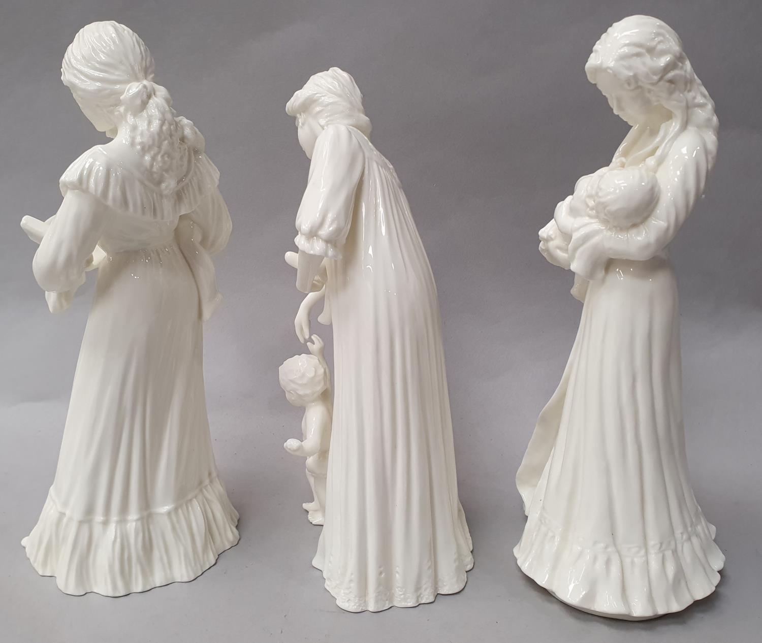 Three Royal Worcester white figurines. - Image 2 of 7
