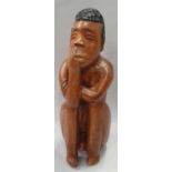 Tribal carved erotic statue of a man 46cm tall.