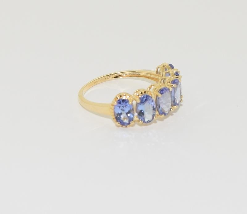 A 9ct Tanzanite 6 stone ring, Size L. - Image 5 of 5