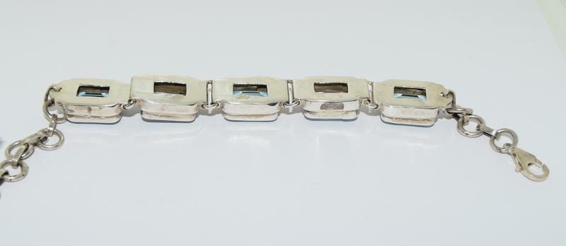 A silver blue topaz bracelet - Image 4 of 5