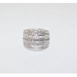 A silver fully hallmarked designer ring, Size N.