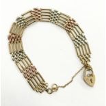 Ladies three colour gold bracelet 10.5gm