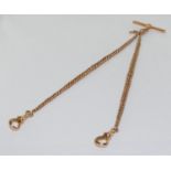 9ct gold graduated link double side watch chain all links full hallmark 42cm length 23gm