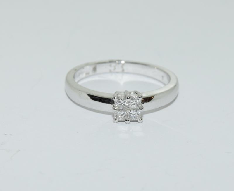 An 18ct white gold princess cut diamond ring. - Image 6 of 6