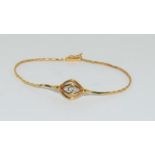 9ct gold ladies diamond set bracelet 4.2gm