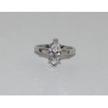 silver CZ ladies ring, size S