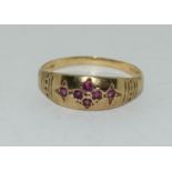 9ct gold Antique set ruby ring size S