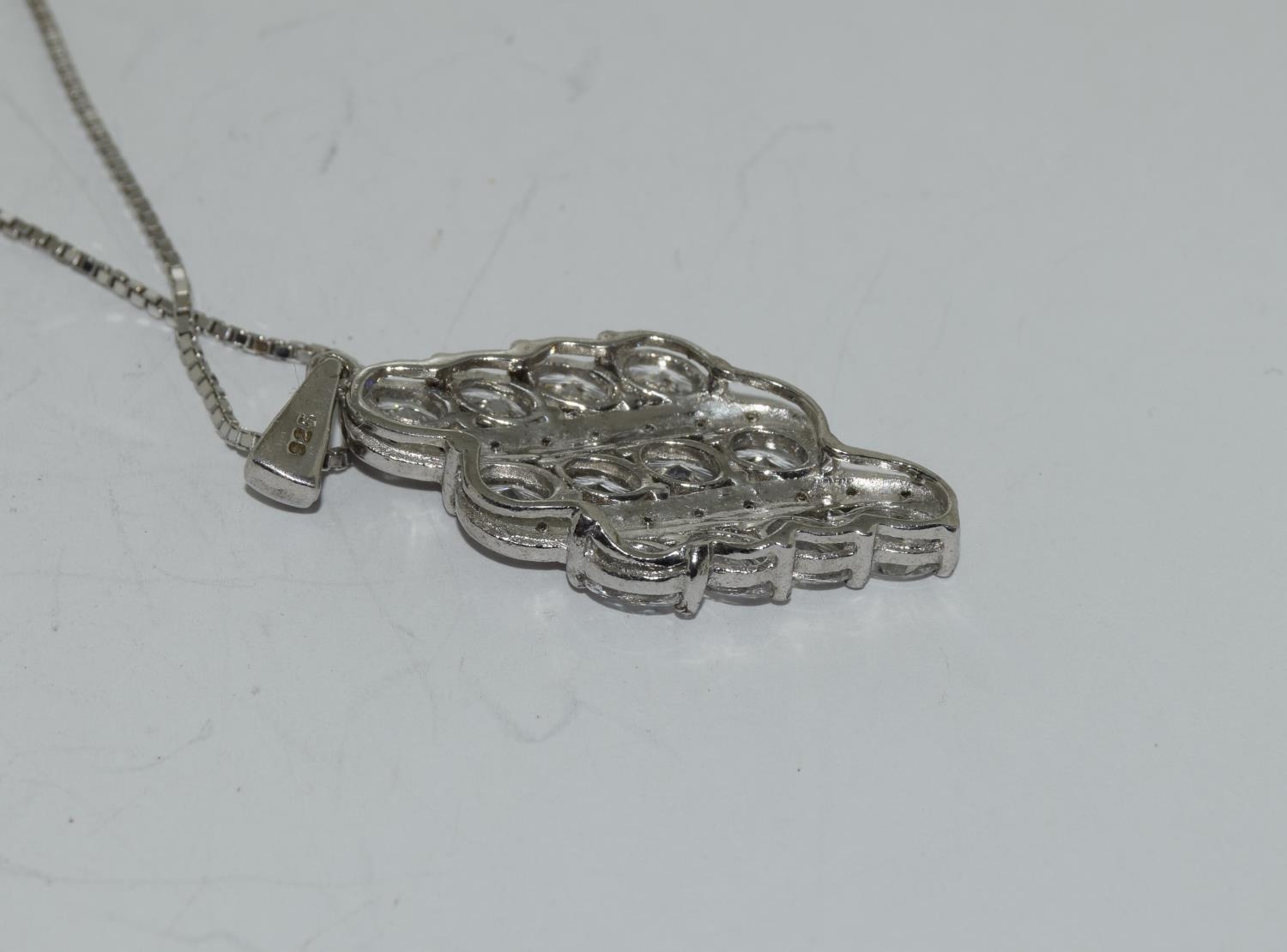 Glittering CZ 925 silver pendant. - Image 3 of 3