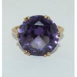 9ct gold ladies antique set Amethyst ring size N