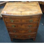 Victorian 4 draw chest of draws of small proportions with brush slide and brass drop handles