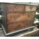 Georgian mahogany 2/2 chest of draws of smaller proportions with brass drop handles 75x85x50cm