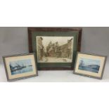 Three framed local prints of Poole