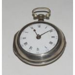 Silver pair case pocket watch by J Burton ,Sevenoaks in working order missing glass dated 1825