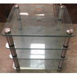 "Optimum" contemporary glass Hi-Fi storage unit 63x61x52cm.