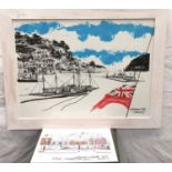 Original " Paul Barclay"Titled Kingswear Side Dartmouth together with a similar print 75x100cm