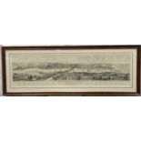 A large framed print of London Westminster and Southwark as the appeared AD1543 from an engraving by