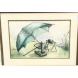 A Pastle signed by Mary Kemdall "There not Biting today" 65x45