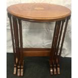 Edwardian mahogany nest of three bamboo leg tables largest measuring 70x55x43cm